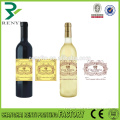 2015 china popular PP/PET metallic foil art paper wine label sticker